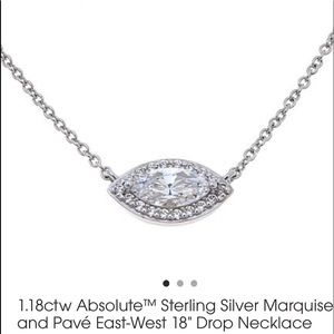 Sterling Silver Marquise&Pave necklace